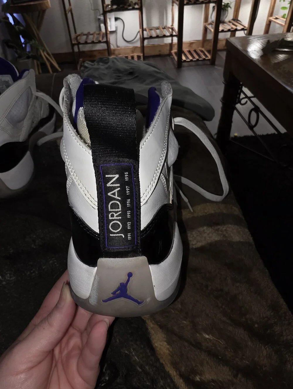 Jordan Men's Athletic Shoes - White, Purple & Black